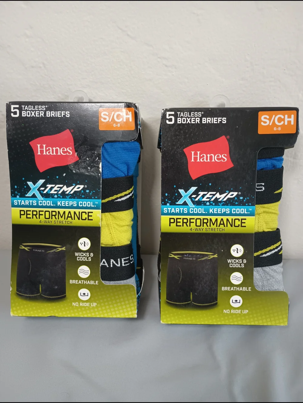 Hanes Boys' Tagless X-Temp Performance Boxer Briefs Underwear (2)